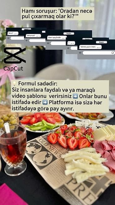 Xidmət: CapCut video şablonları ilə passiv gəlirə çıxış üçün praktiki — 3
