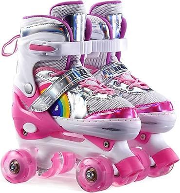 Uşaq dördtəkərli konkiler – LED işıqlı, ölçüsü tənzimlənən