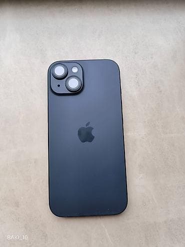 iphone telefon ikinci el: IPhone 15, 128 GB, Qara, Barmaq izi, Simsiz şarj, Face ID — 1