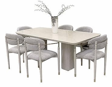 ucuz mətbəx mebelləri: Qonaq otağı üçün, Açılmayan, Dördbucaq masa, 6 stul — 2