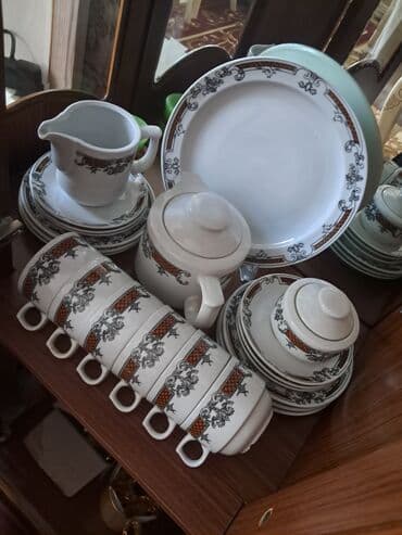 сервиз чайный: Nahar dəsti, rəng - Ağ, Keramika — 1