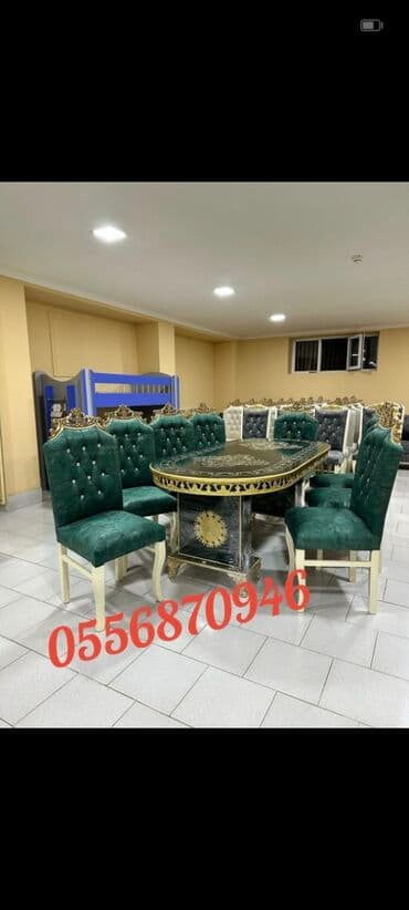 oturacaq dəstləri: Qonaq otağı üçün, Yeni, Açılmayan, Dördbucaq masa, 6 stul — 5