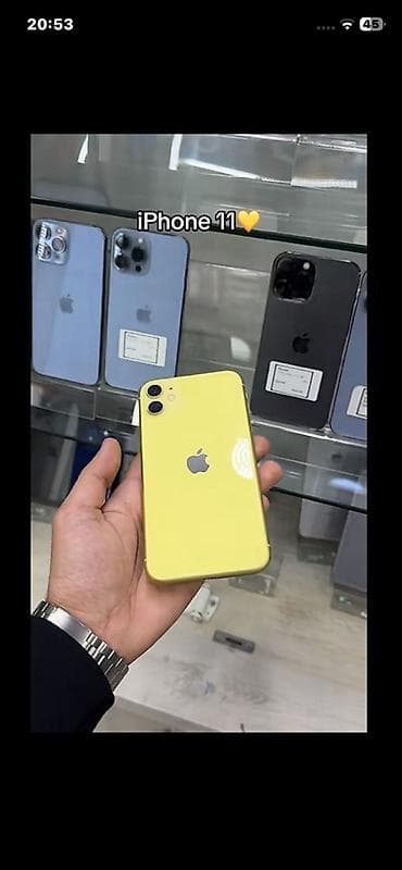 ayfon 4s: IPhone 11, 128 GB, Sarı, Face ID — 1