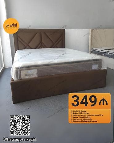 İkinəfərlik çarpayı, Bazalı, Matras ilə, Siyirməsiz lalafo.az -da İkinəfərlik çarpayı, Bazalı, Matras ilə, Siyirməsiz