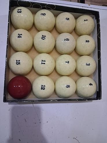 Kitablar və jurnallar: Rus bilyardı üçün top dəsti - Tam dəst: 16 top (1–15 nömrəli açıq — 1