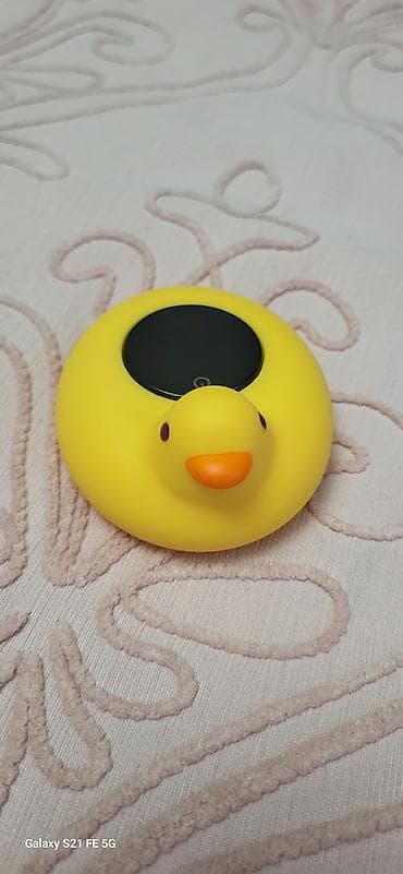 lampa yumşaq oyuncaqlar: Uşaq vannası üçün ördək formalı rəqəmsal su termometri - Şirin sarı — 3