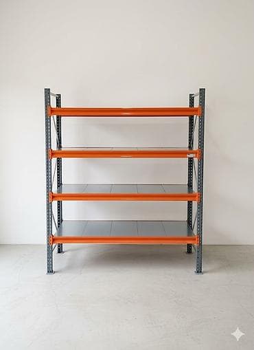 Sənaye tipli metal rəf sistemi - 4 səviyyəli modul konstruksiya - Yan