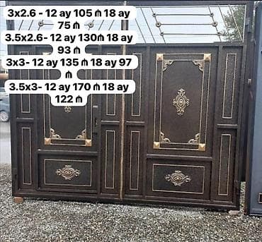 bord: Dəmir həyət qapıları – dekorativ naxışlı, üst hissəsi barmaqlıqla — 2