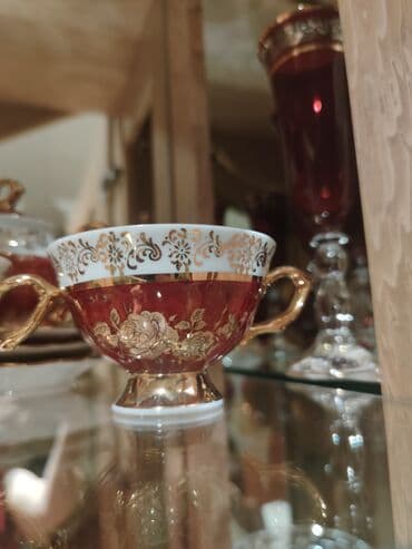 heyat yoldasi ucun tortlar: Nahar dəsti, rəng - Qırmızı, Farfor — 3