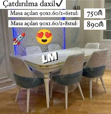 Qonaq otağı üçün, Açılan, 6 stul — 1