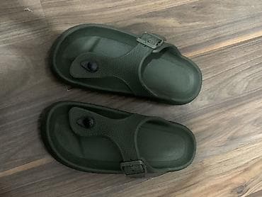 versace sepler: Yaşıl rəngli uniseks barmaqarası sandal - Material: yüngül və elastik — 2