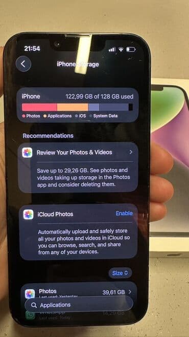 ayfon 22: IPhone 14, 128 ГБ, Голубой, Face ID — 8