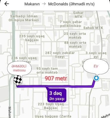 kirayə evlər əhmədlidə: Salam. Öz evimdi. ev tək xanımlara verilmir. Yalnız Watsappla səhər — 21