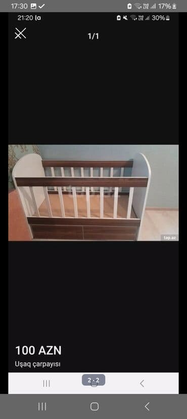 korpə uşaq yataqları: Oğlan və qız üçün, İşlənmiş, Dördbucaq, Beşik, Dəstsiz, Matrassız, Yellənmə mexanizmsiz — 2