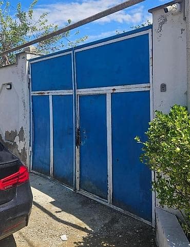 Dəmir Həyət darvazası, Yana açılan, 3 m, Mexaniki, rəng - Mavi, Kredit yoxdur — 1