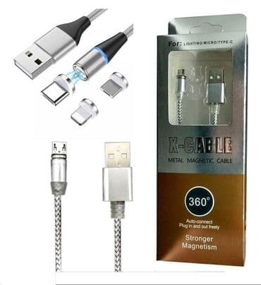 maqnit telefonlar: X-CABLE metal magnetic cable. Maqnit USB-dir. 3 başlıdır yəni həm — 5
