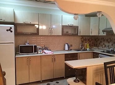 Mətbəx mebel dəsti – krem və qəhvəyi tonlarda, laminat örtüklü MODUL — 1