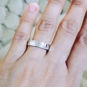 qızıl üzüklər qiymətləri 2022: Alyans, Üzük, Swarovski, Ağ qızıl, 585 Əyar — 1