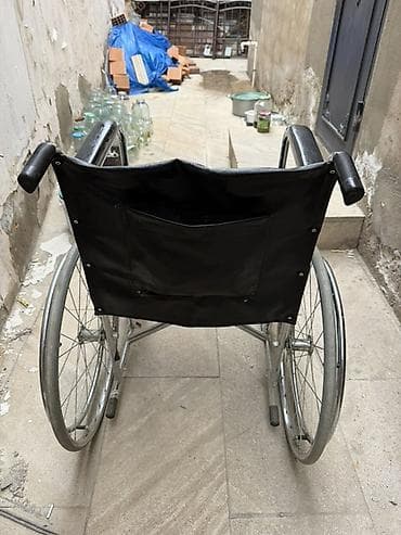 Mexanik əlil arabası - Çərçivə: möhkəm metal konstruksiya, xrom — 2