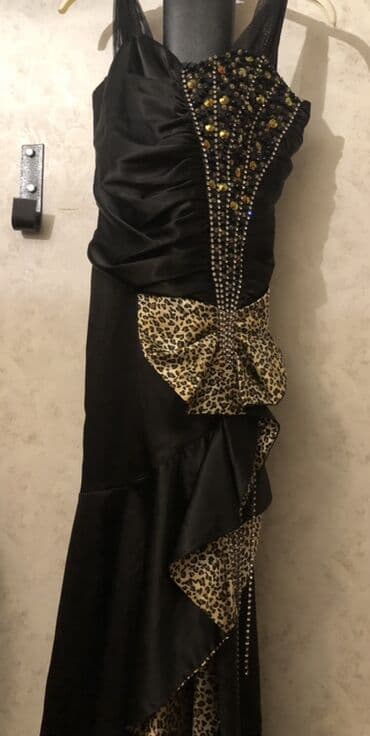 Аксессуары: Qadın gecə/libas - Rəng: qara, leopard naxışlı detallarla - Stil — 1