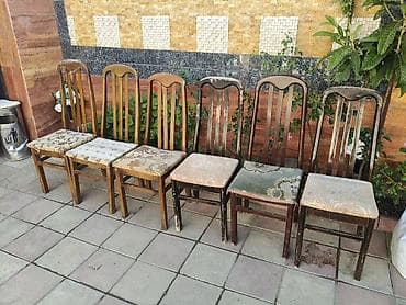 Taxta yemək otağı stulları – 8 ədəd dəst-35 azn təcili - Material