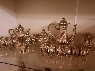 su ceni iwlenmiw: Qəhvə dəsti, rəng - Qızılı — 1