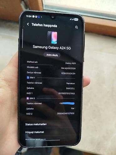 Samsung Galaxy A24 4G, 128 GB, rəng - Qara, İki sim kartlı