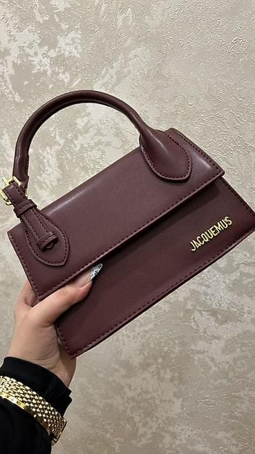 Видеоигры и приставки: Jacquemus Le Chiquito üslubunda mini çanta - Rənglər: bordo və qara - — 5