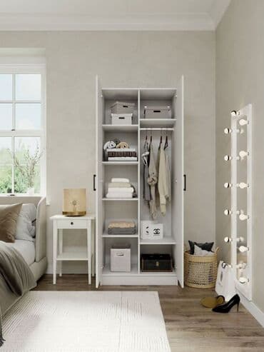 угловой шифоньер в спальню: Распашной, 2 двери Прямой шкаф, Гардеробный шкаф — 2