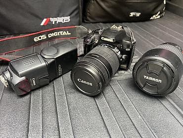 Фотоаппараты: Fotoaparat dəsti – Canon EOS 1000D + obyektivlər və flaş Məhsulun — 2