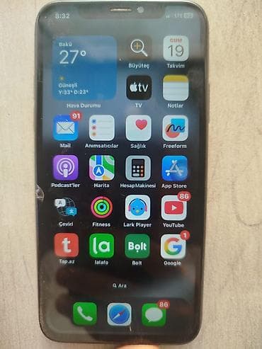 iphone 11 batarya: IPhone X, 64 GB, Ağ, Qırıq — 2