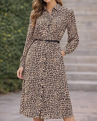 Don leopard 1 defe geyilib M razmer - Model: düyməli köynək-stil don — 1