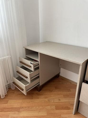 modern yataq mebelleri: GALA markalı müasir yataq otağı dəsti – şkaf və iş masası - 3 qapılı — 2