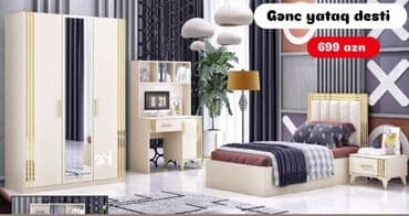 Restoran mebeli: Oğlan və qız üçün, Təknəfərlik çarpayı, Yazı masası — 1