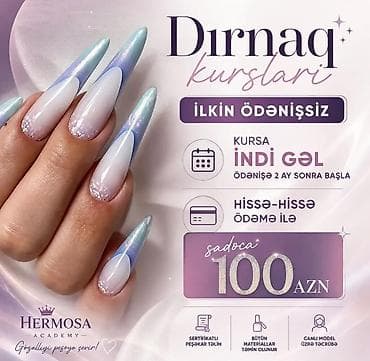 Təlim, kurslar: Manikür, pedikür kursu, Fərdi, Qrup, Diplom, sertifikat, Materiallarla təmin edilmə, Modellərlə təmin edilmə — 3