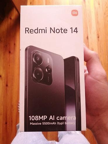 Redmi Note 14, 256 GB, rəng - Qara, Barmaq izi, Face ID, Sənədlərlə