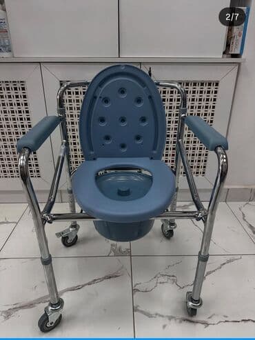 унитаз для инвалидов переносной: Təkərli və tənzimlənən hündürlüklü bu oturacaq, xəstə karşok unitaz — 2