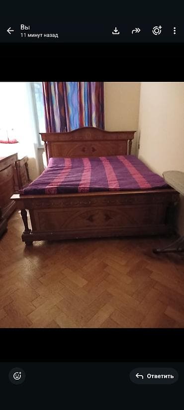 Klassik üslublu yataq otağı dəsti - Material: tünd qəhvəyi rəng — 8