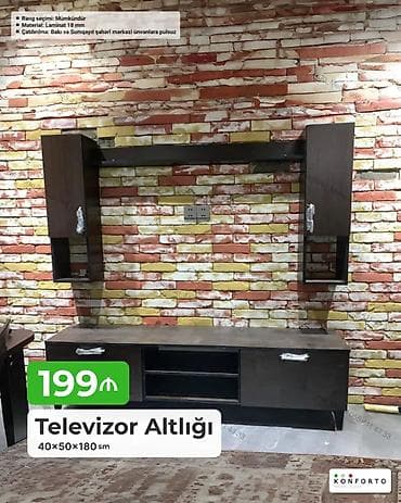 dekor ref: Televizor Altlığı – 40×50×180 sm - Material: 18 mm laminat - Rəng — 1