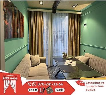 divar resimleri: Dekor pərdələr və tül – ölçüyə görə hazırlanır - Material: yumşaq — 3