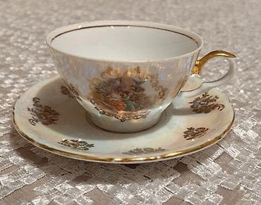 xurustal qab: Fincanlar, rəng - Ağ, 6 ədədli dəst, 200 ml, Almaniya — 1