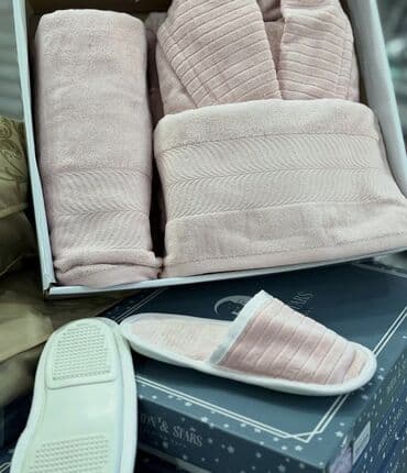 qadin kurtkalari: Hamam Xalati dəsti – “Moon & Stars” qutulu kolleksiya Tərkib və — 3