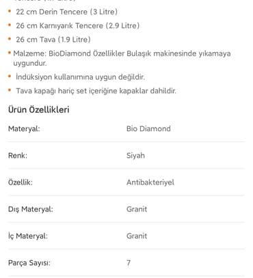 Наборы посуды для готовки: Karaca Biodiamond qranit qazan desti yeni. qutuda sekilde qeyd olnub — 4