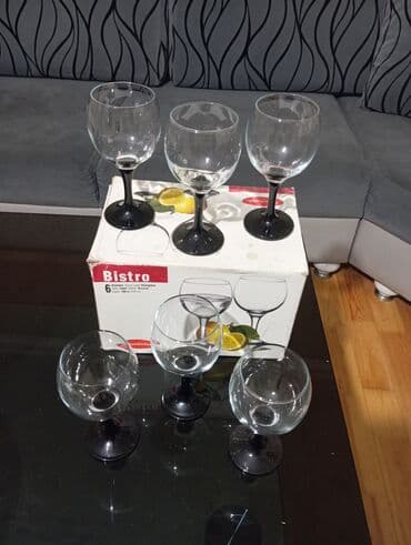 Qab-qacaq və mətbəx ləvazimatlarının alışı: Qədəhlər, rəng - Qara, Şüşə, 6 ədədli dəst — 2