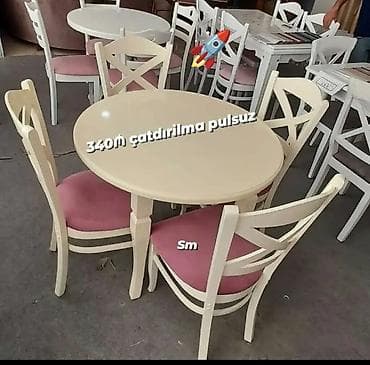 Mətbəx üçün, Açılmayan, Yumru masa, 4 stul