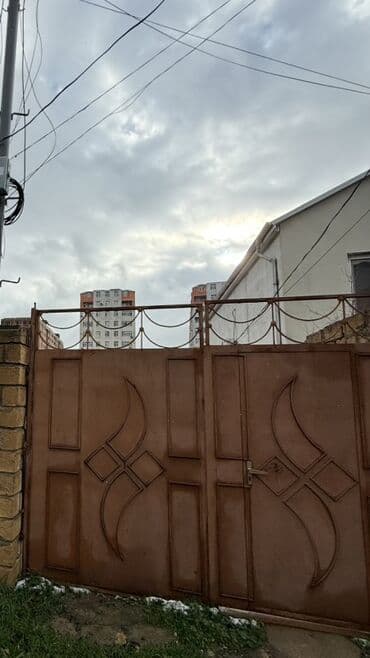 Maye divar kağızları: Dəmir Həyət darvazası, Yana açılan, Mexaniki, Şəbəkə ilə, rəng - Qəhvəyi, Kredit yoxdur — 1