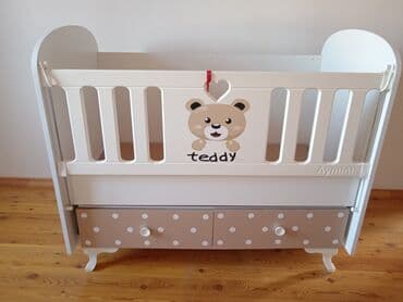 стульчик и кресло кочалка для кормления: Oğlan və qız üçün, İşlənmiş, Dördbucaq, Beşik, Dəstsiz, Matrassız, Yellənmə mexanizm ilə — 1