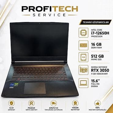 msi 17.3" gl75: İşlənmiş MSI, 15.6 ", Intel Core i7, 512 GB, Ödənişli çatdırılma, Rayonlara çatdırılma, Ünvandan götürmə — 1
