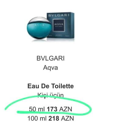 духи эклат мужские оригинал цена: Bulgari AQVA. Magazalarda qiymeti 120 azn + shekillerde qeyd etmisem — 3