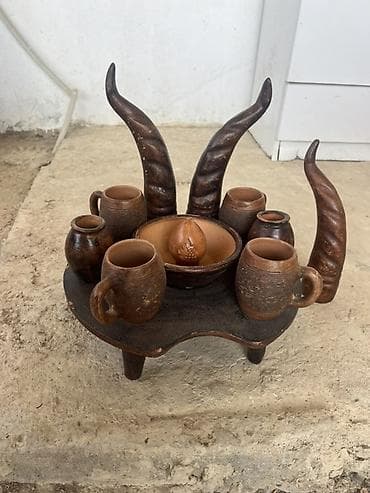 Əl işləri ağac dekoru – 3 ədəd unikal əsər 1) Buynuzlu kompozisiya - — 7